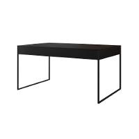 Mesa Jantar Industrial Filadélfia Preta 137X90Cm Base Ferro Preto Com 4 Poltronas Brancas Preto - 5