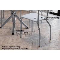 Conjunto: Mesa de Cozinha Volga c/ Tampo Vidro 95cm + 4 Cadeiras Portugal Cromada/Branco - Kappesberg