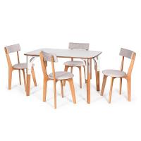 Conjunto De Mesa Jantar Sublime Com 4 Cadeiras Estofadas Vime - 1