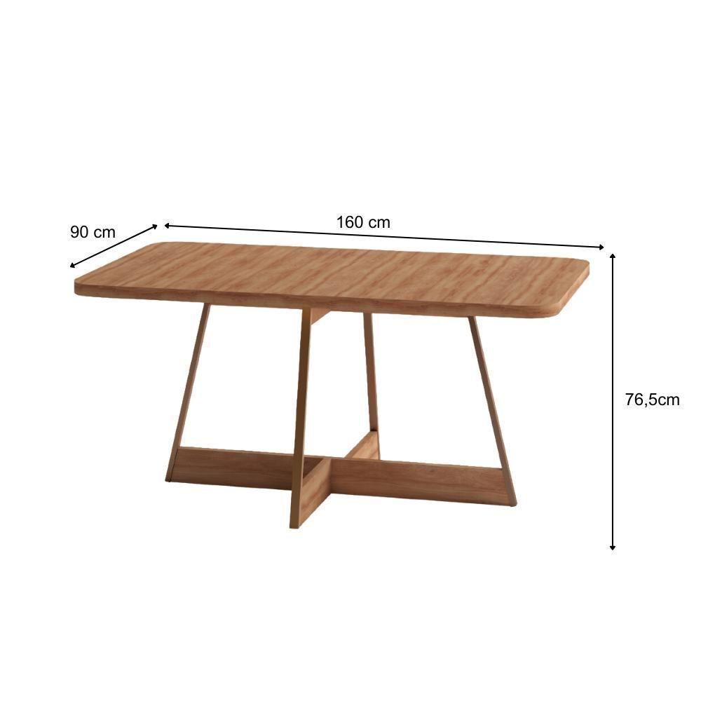 Conjunto Sala De Jantar Filadélfia 6 Cadeiras Carraro Areia/rose/nogal - 4