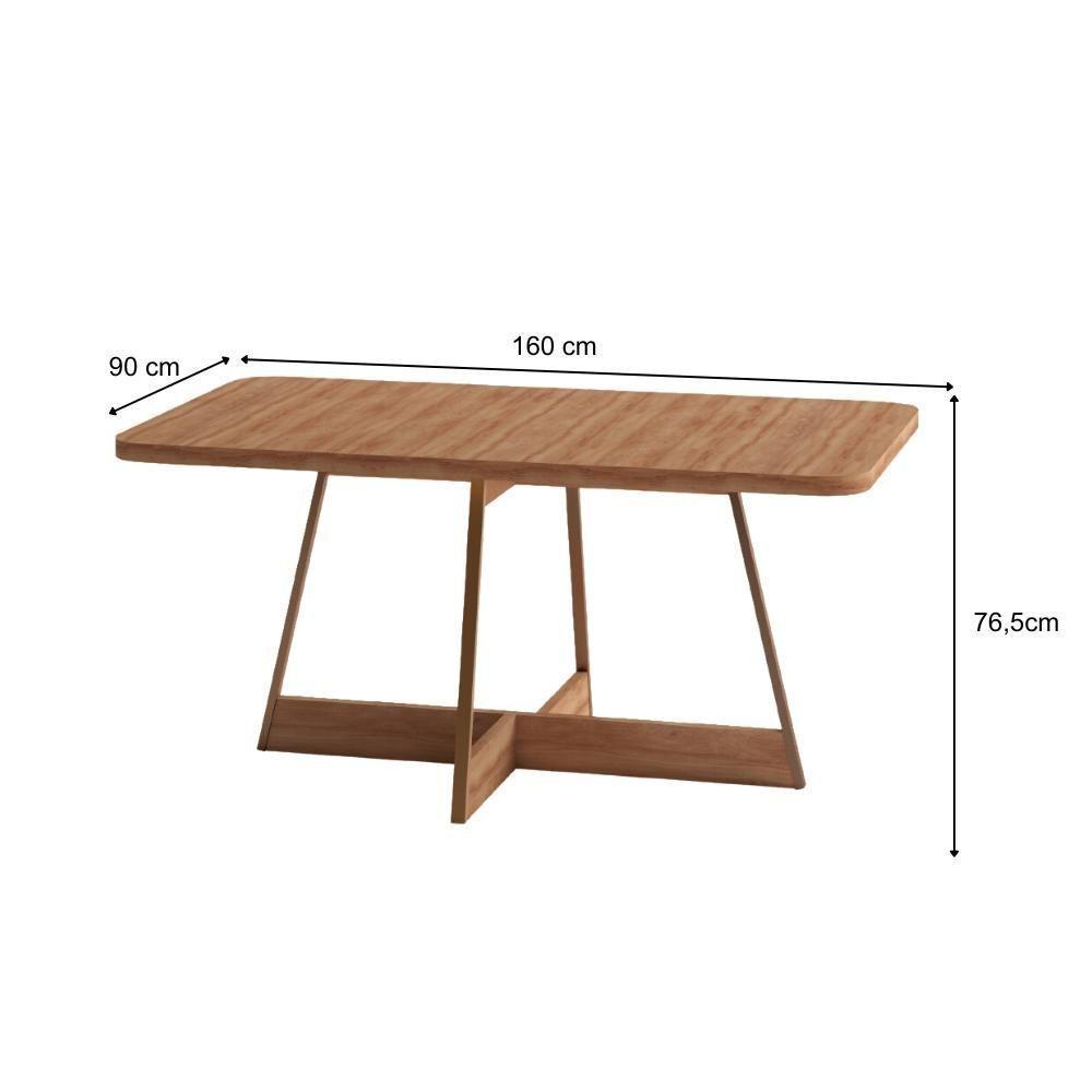 Conjunto Sala De Jantar Loanda 6 Cadeiras Carraro Areia/rose/nogal - 6