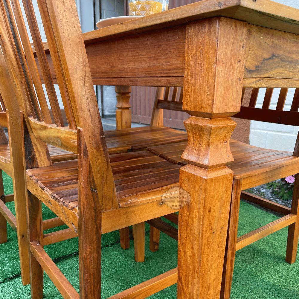 Mesa Madeira De Demolição 140cm X 70cm Com 4 Cadeiras Ana Hickmann Sudeste Rústico - 6