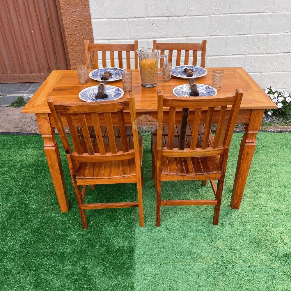 Mesa Madeira De Demolição 140cm X 70cm Com 4 Cadeiras Ana Hickmann Sudeste Rústico - 8