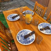 Mesa Madeira De Demolição 140cm X 70cm Com 4 Cadeiras Ana Hickmann Sudeste Rústico - 3