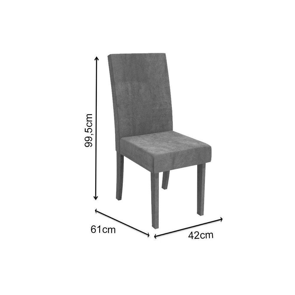 Conjunto: Mesa Sala Jantar Lótus c/ Tampo Madeirado c/ Vidro 120cm + 4 Cadeiras CAD131 Freijó/Bronze/Bege - Kappesberg - 2