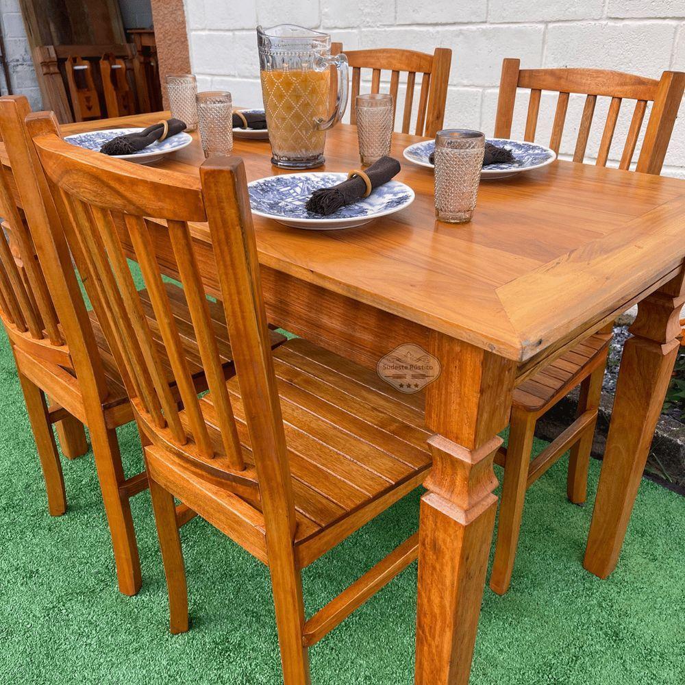 Mesa Madeira De Demolição 140cm X 70cm Com 4 Cadeiras Bh Sudeste Rústico - 5