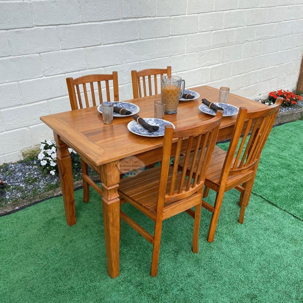Mesa Madeira De Demolição 140cm X 70cm Com 4 Cadeiras Bh Sudeste Rústico - 7