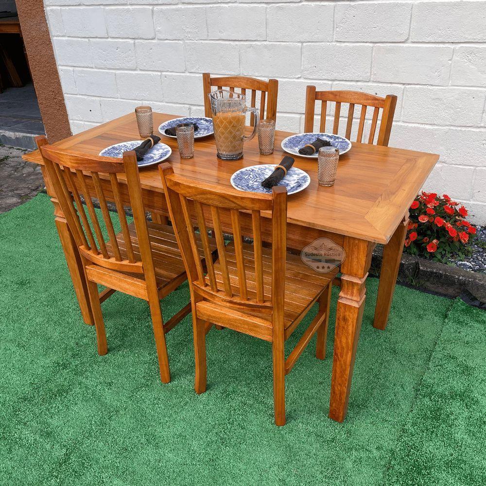 Mesa Madeira De Demolição 140cm X 70cm Com 4 Cadeiras Bh Sudeste Rústico - 9