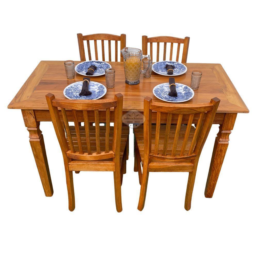 Mesa Madeira De Demolição 140cm X 70cm Com 4 Cadeiras Bh Sudeste Rústico - 10
