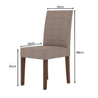 Conjunto Sala De Jantar Retangular Mesa Kate 120cm E 04 Cadeiras Josi Amêndoa Com Off White - 5