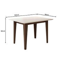 Conjunto Sala De Jantar Retangular Mesa Kate 120cm E 04 Cadeiras Josi Amêndoa Com Off White - 6