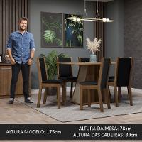 Conjunto Sala De Jantar Mesa Tampo De Madeira 6 Cadeiras Rustic/crema/preto Wendy Madesa Rustic/crema/preto - 9
