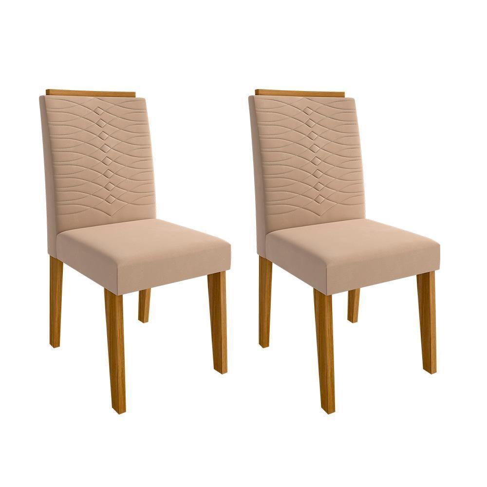 Conjunto De Mesa Clara 130 Cm Com 4 Cadeiras Paola Cimol Nature/ Nature/offwhite/nude - 3