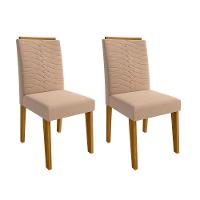 Conjunto De Mesa Clara 130 Cm Com 4 Cadeiras Paola Cimol Nature/ Nature/offwhite/nude - 3