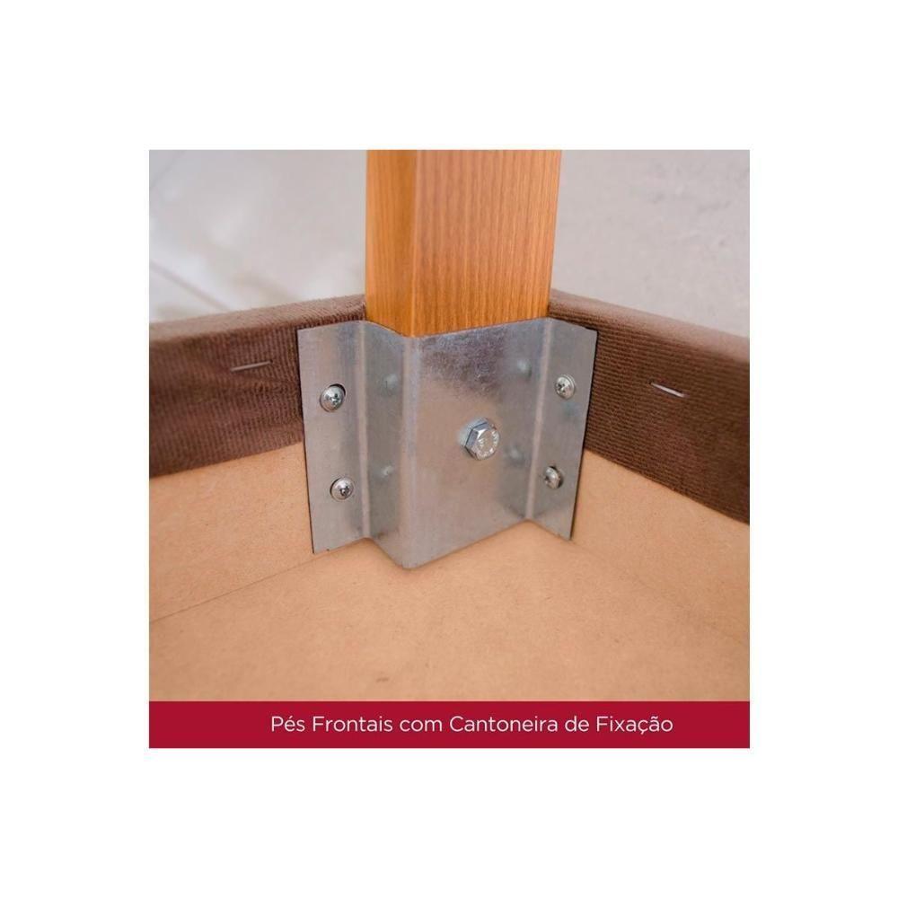 Sala de Jantar Completa Luiza c/ Tampo Madeirado Canto Reto 120cm + 4 Cadeiras Bella Nature/Veludo Light Linho - Henn - 6