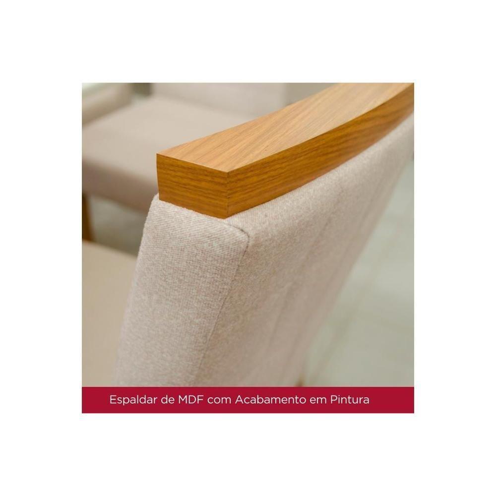 Sala de Jantar Completa Luiza c/ Tampo Madeirado 160cm + 6 Cadeiras Bella Nature/Marrom Amêndoa - Henn - 7