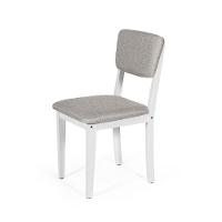 Mesa De Jantar Redonda Gabi Bran/nor Com 4 Cadeiras Estofadas Ella Branco/cinza Claro