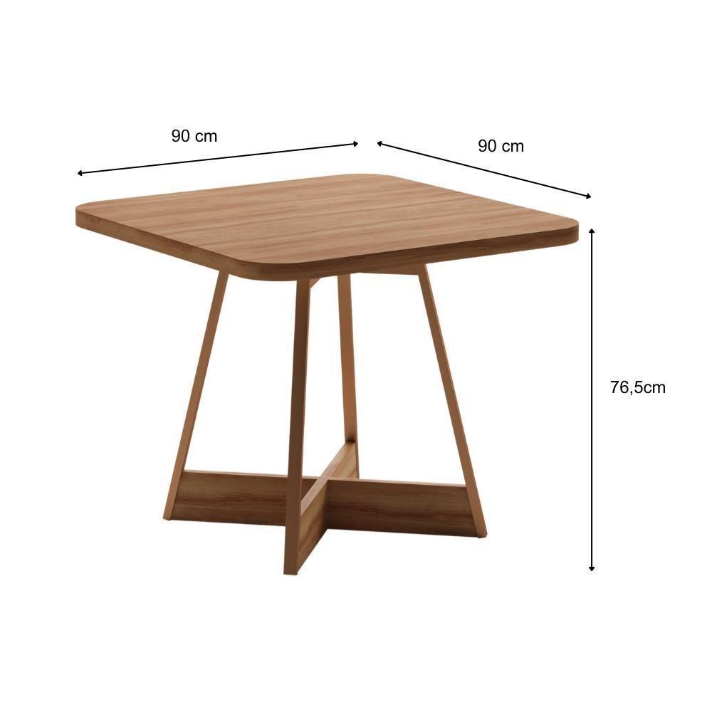 Conjunto Sala De Jantar Fontana 4 Cadeiras Carraro Areia/rose/nogal - 2