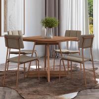 Conjunto Sala De Jantar Fontana 4 Cadeiras Carraro Areia/rose/nogal - 7