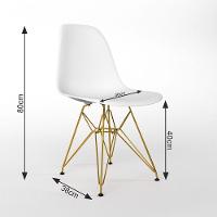 Mesa Jantar Industrial Retangular 137X90Cm Canela Base V Com 6 Cadeiras Eames Eiffel Brancas Base Do - 2