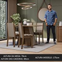 Conjunto Sala De Jantar Mesa Tampo De Madeira 4 Cadeiras Rustic/crema/bege Marrom Sophie Madesa Rustic/crema/bege Marrom - 10