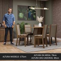 Conjunto Sala De Jantar Mesa Tampo De Madeira 6 Cadeiras Rustic/crema/bege Marrom Wendy Madesa Rustic/crema/bege Marrom