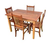 Mesa De Jantar Madeira De Demolição 1,20x 0,80 Com 4 Cadeiras Anatômica Sudeste Rustico - 1