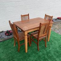 Mesa De Jantar Madeira De Demolição 1,20x 0,80 Com 4 Cadeiras Anatômica Sudeste Rustico - 3