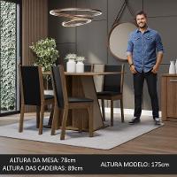 Conjunto Sala De Jantar Mesa Tampo De Madeira 4 Cadeiras Rustic/crema/preto Sophie Madesa Rustic/crema/preto - 2