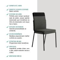 Conjunto Sala De Jantar Paris 6 Cadeiras Carraro Grafite/preto/nogal - 8