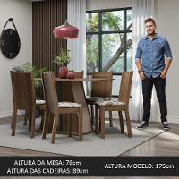 Conjunto Sala De Jantar Mesa Tampo De Madeira 6 Cadeiras Rustic/crema/hibiscos - 7