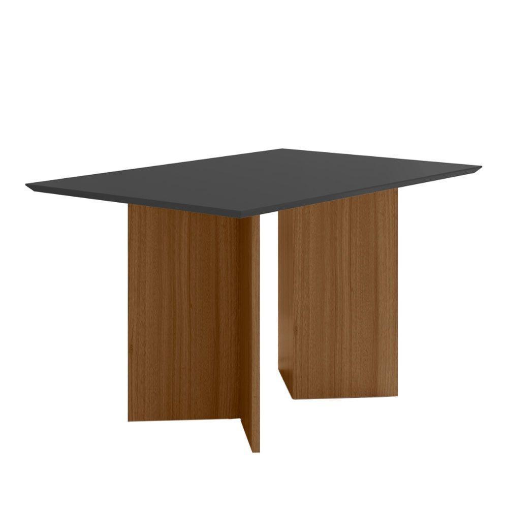 Conjunto Sala De Jantar Retangular Mesa Helo 120cm E 04 Cadeiras Jade Carvalho Com Grafite - 8