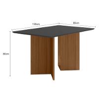 Conjunto Sala De Jantar Retangular Mesa Helo 120cm E 04 Cadeiras Jade Carvalho Com Grafite - 7