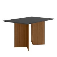 Conjunto Sala De Jantar Retangular Mesa Helo 120cm E 04 Cadeiras Jade Carvalho Com Grafite - 8