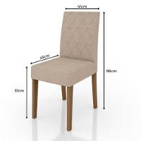 Conjunto Sala De Jantar Retangular Mesa Helo 120cm E 04 Cadeiras Jade Carvalho Com Grafite - 9