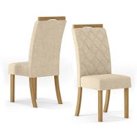 Conjunto Sala De Jantar Tampo Mdf Canto Reto 160 Cm 06 Cadeiras Amélia Henn Off White Com Nature E Linho - 12