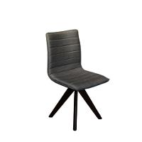 Conjunto Mesa De Jantar Cone 140 Cm Laca Preta Com Cadeiras Cercatto Giratória Revestida Em Tecido Linho Cinza Chumbo Cor Preto - 3