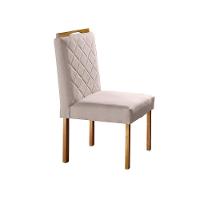 Conjunto Sala De Jantar 4 Lugares Moscou Madeira Maciça E Tampo Com Vidro Mel/off White/ Bege Areia - 3