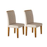 Conjunto: Mesa Sala Jantar Alvorada c/ Tampo Madeirado c/ Vidro Canto Reto 180cm + 6 Cadeiras Jade Imbuia/Creme - Rufato - 7