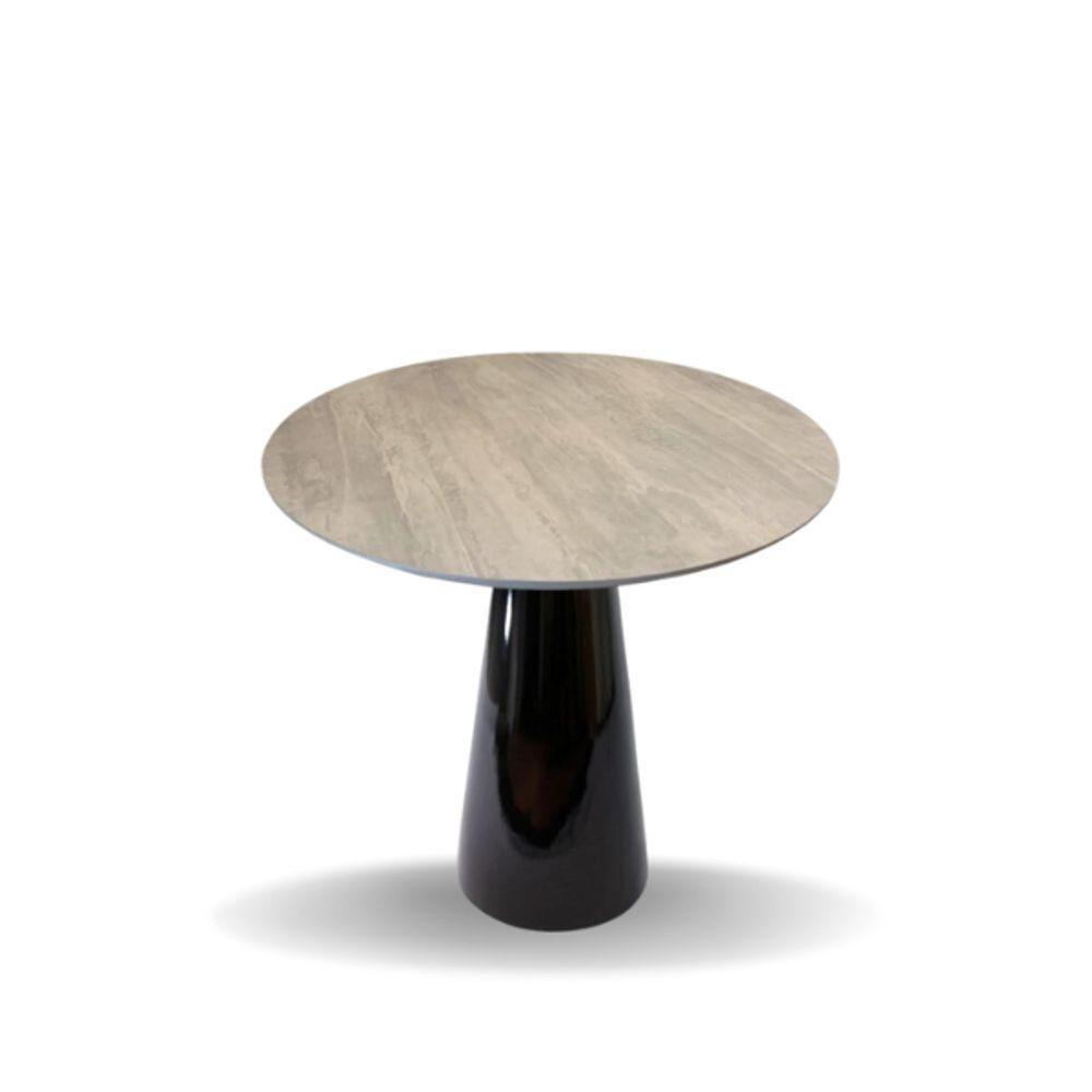 Conjunto Mesa De Jantar Cone 110 Cm Tampo Cimento Texturizado Base Preta Com 4 Cadeiras Londres Cor Preto - 7