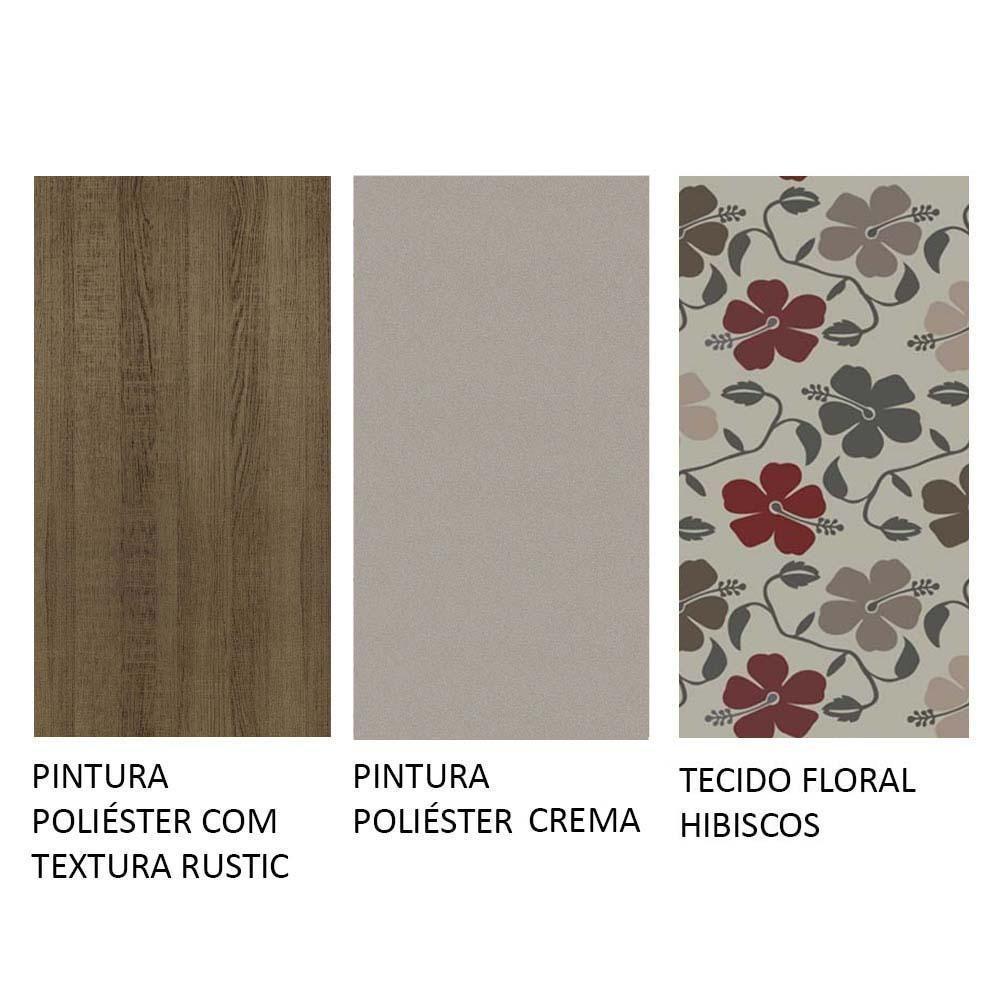 Conjunto Sala De Jantar Mesa Tampo De Madeira 6 Cadeiras Rustic/crema/hibiscos Wendy Madesa Rustic/crema/hibiscos - 8
