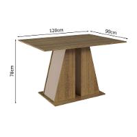 Conjunto Sala De Jantar Mesa Tampo De Madeira 6 Cadeiras Rustic/crema/hibiscos Wendy Madesa Rustic/crema/hibiscos - 7