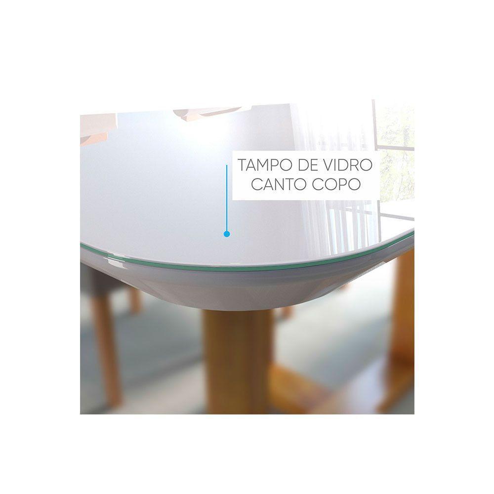 Conjunto Sala De Jantar 4 Lugares Mesa Redonda 1,0m E 4 Cadeiras Moveis Mix Mel/off-white/terracota - 4