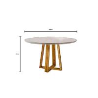 Conjunto Sala De Jantar 4 Lugares Mesa Redonda 1,0m E 4 Cadeiras Moveis Mix Mel/off-white/terracota - 6