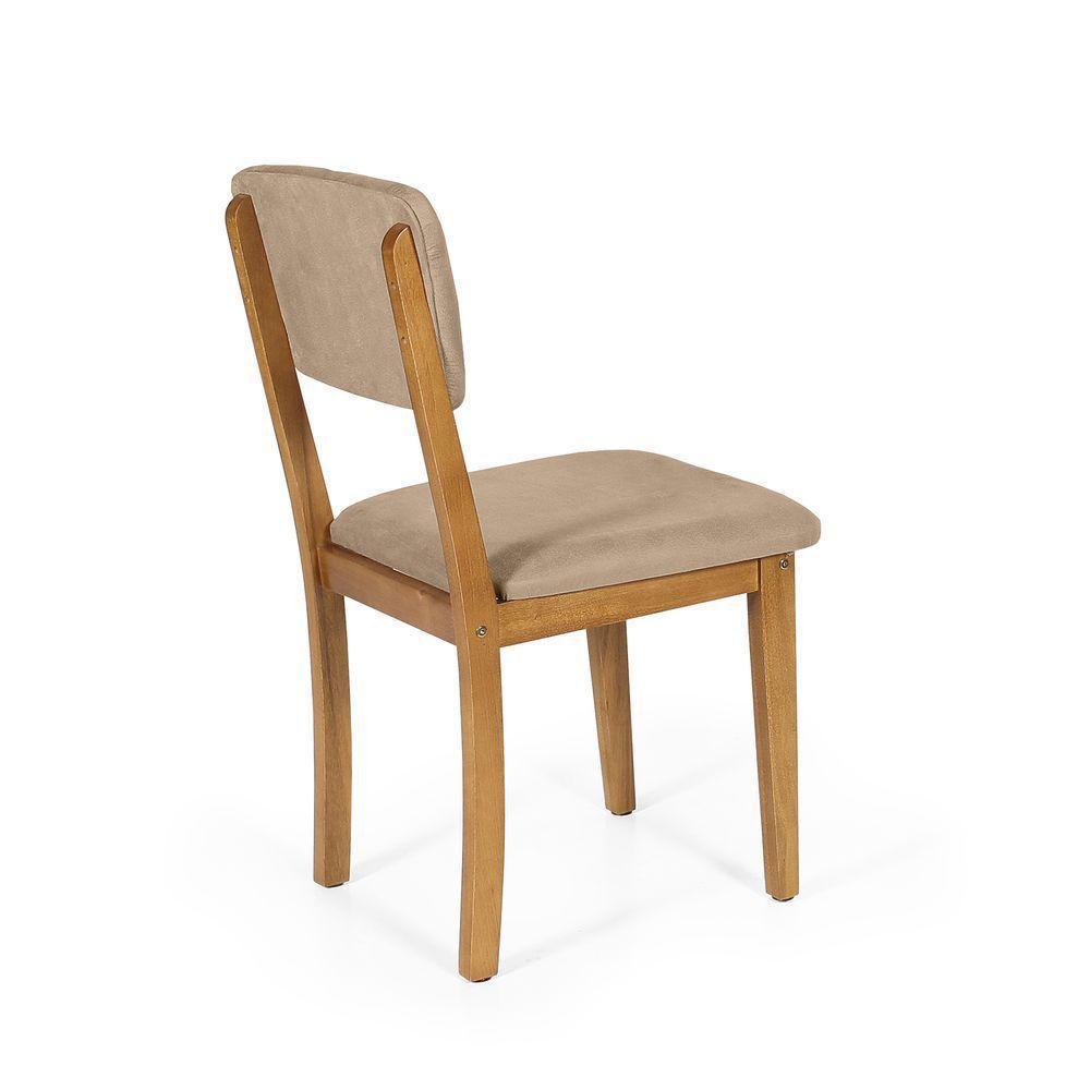 Mesa De Jantar Redonda Gabi Nat/pret Com 4 Cadeiras Estofadas Ella Marrom Claro - 2