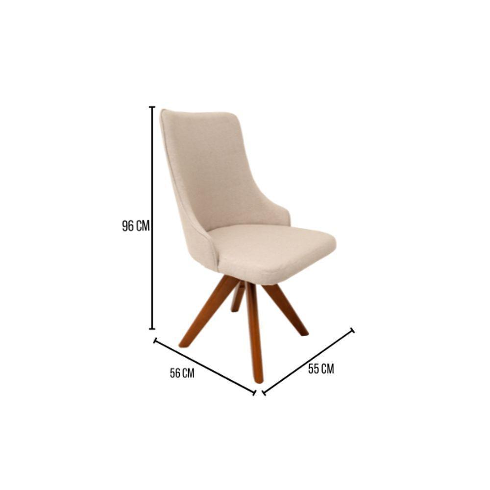 Conjunto Mesa De Jantar Cone 110 Cm Freijó Com 4 Cadeiras Roma Giratória Cor Marrom - 6