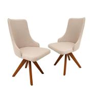 Conjunto Mesa De Jantar Cone 110 Cm Freijó Com 4 Cadeiras Roma Giratória Cor Marrom