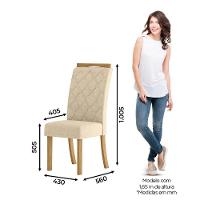 Conjunto Sala De Jantar Tampo Mdf Canto Reto 120 Cm 4 Cadeiras Amélia Henn Nature Com Off White E Linho - 10