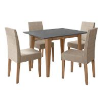 Conjunto Sala De Jantar Retangular Mesa Kate 120cm E 04 Cadeiras Josi Carvalho Com Grafite - 8