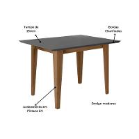 Conjunto Sala De Jantar Retangular Mesa Kate 120cm E 04 Cadeiras Josi Carvalho Com Grafite - 14